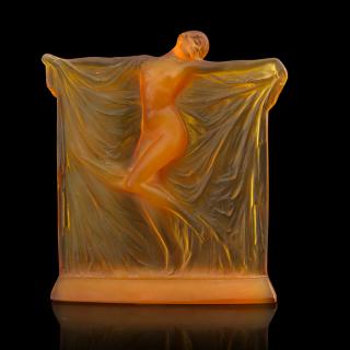 Appraisal: LALIQUE Tha s statuette cased yellow glass LALIQUE Tha s