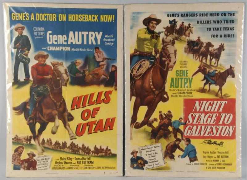 Appraisal: Lot of Gene Autry Western Movie Posters Description Includes one