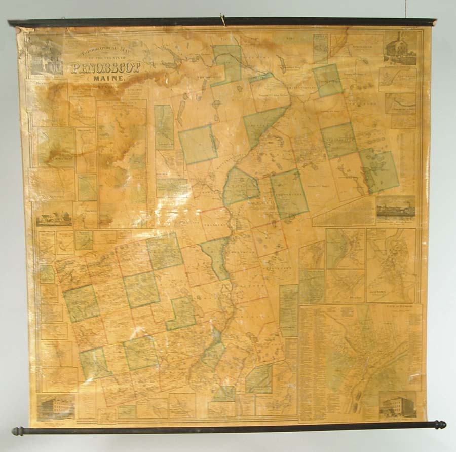 Appraisal: WALL MAP OF PENOBSCOT COUNTY MAINE BY H F WALLING