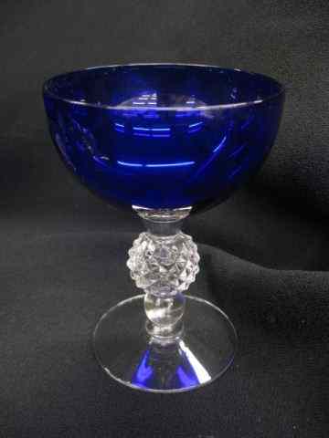 Appraisal: Morgantown ''Golfball'' Wine Glasses cobalt '' excellent