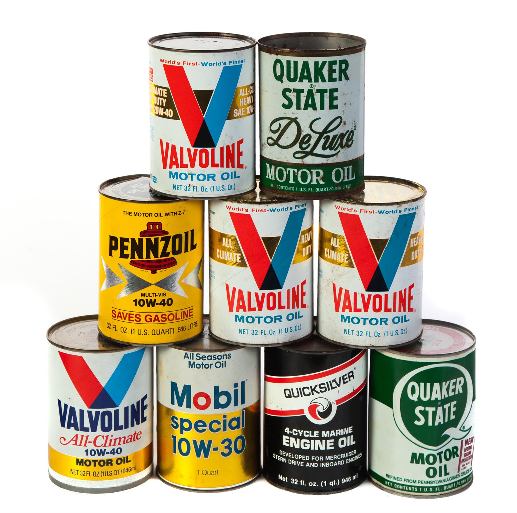 Appraisal: NINE ONE-QUART OIL CANS American nd half- th century Four