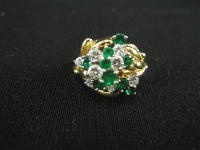 Appraisal: Emerald Diamond Ring round AAA quality emeralds totaling carat with