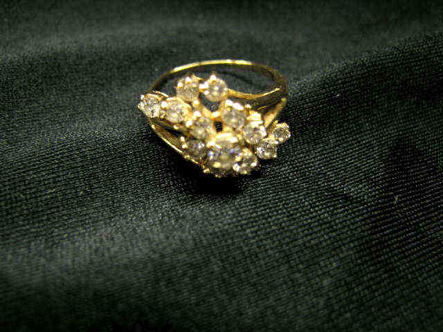 Appraisal: Diamond Ring cluster totaling carat in k yellow gold with