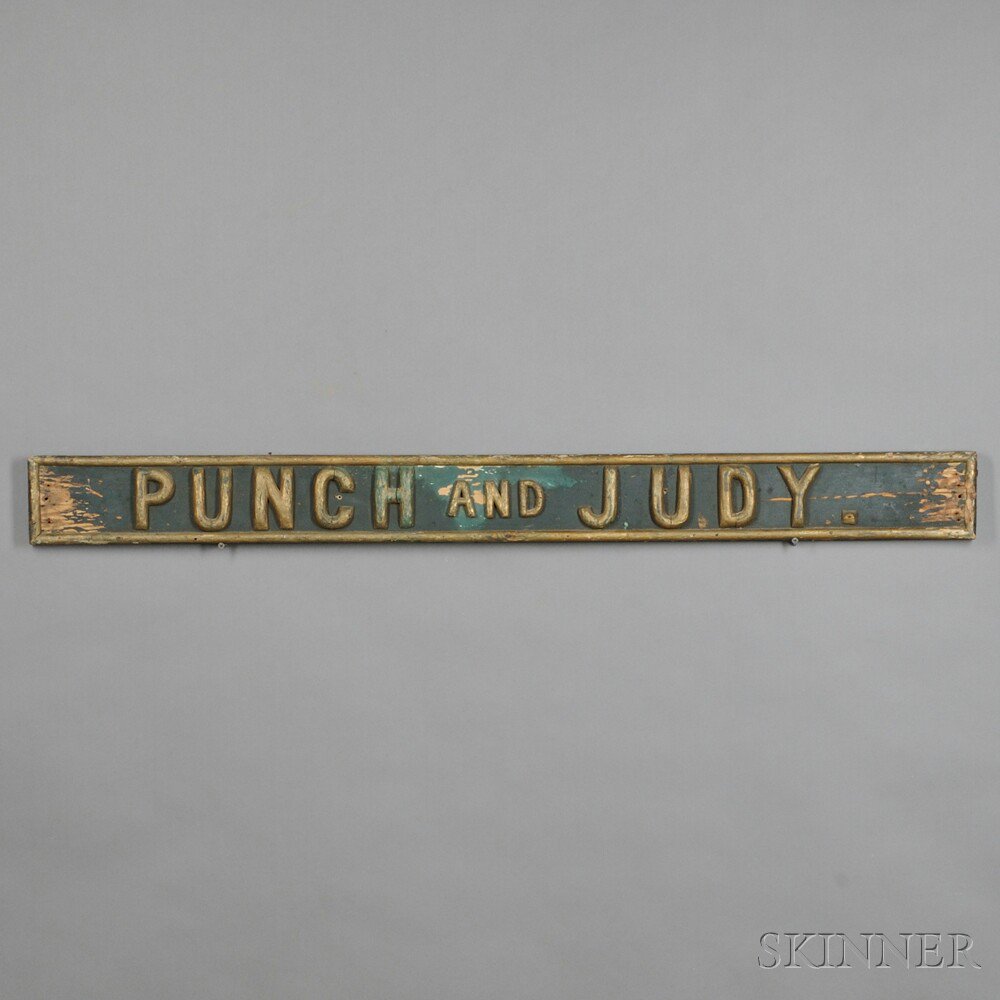 Appraisal: Painted Punch and Judy Sign America late th early th