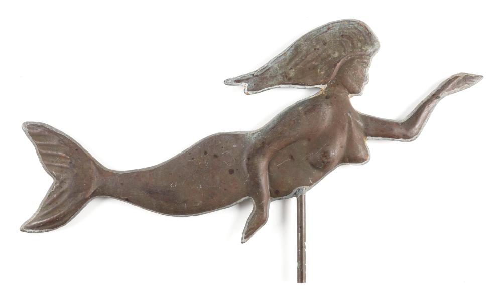 Appraisal: COPPER MERMAID WEATHER VANE LAST HALF OF THE TH CENTURY