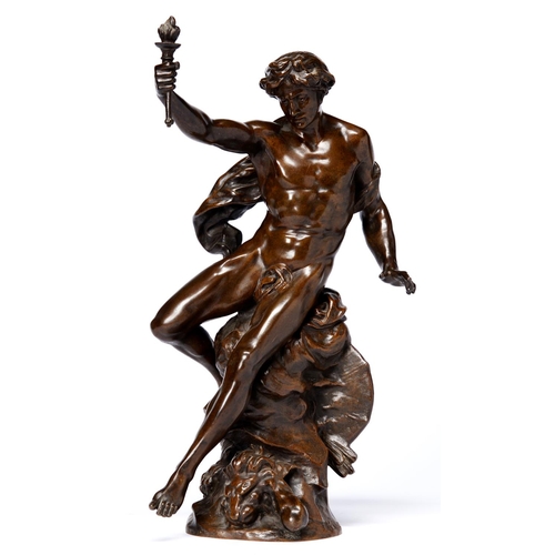 Appraisal: A French bronze statuette of Excelsior late th c on