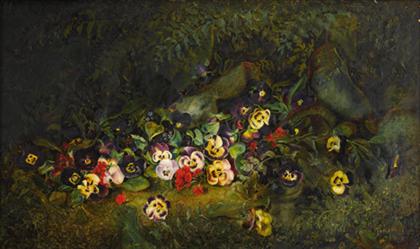 Appraisal: CHARLES ETHAN PORTER american - PANSIES Signed 'CE Porter' and