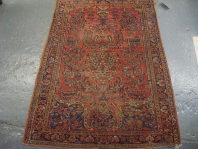 Appraisal: Handmade small Sarouk carpet From Ossining NY home Dimensions x