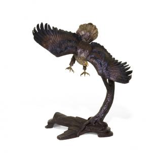 Appraisal: S DAVID American th century Eagle in Flight Bronze H