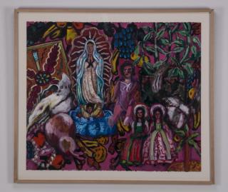 Appraisal: Melvinita Hooper acrylic paper 'Mexico ' ' signed Melvinita Hooper