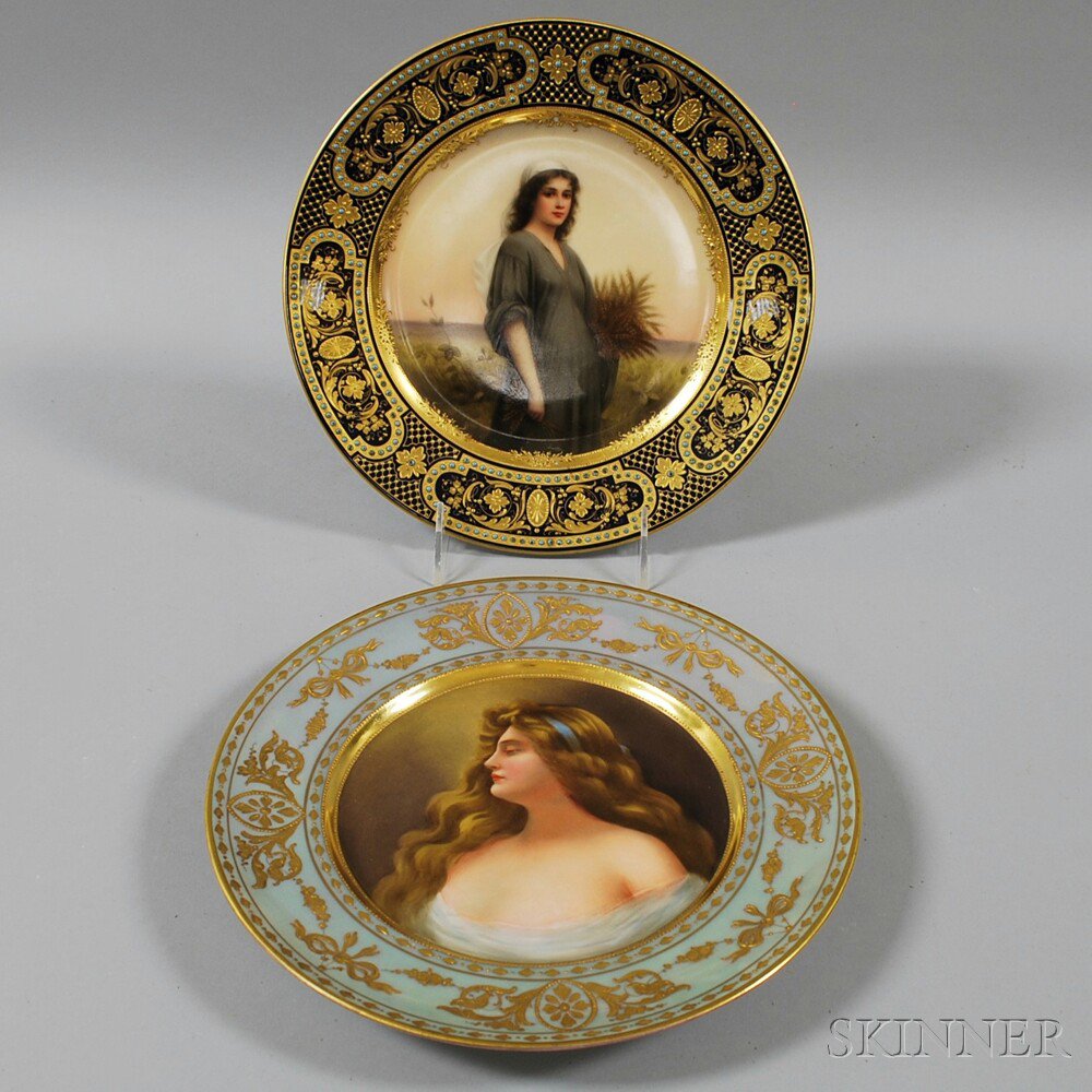 Appraisal: Two Vienna Porcelain Cabinet Plates late th early th century