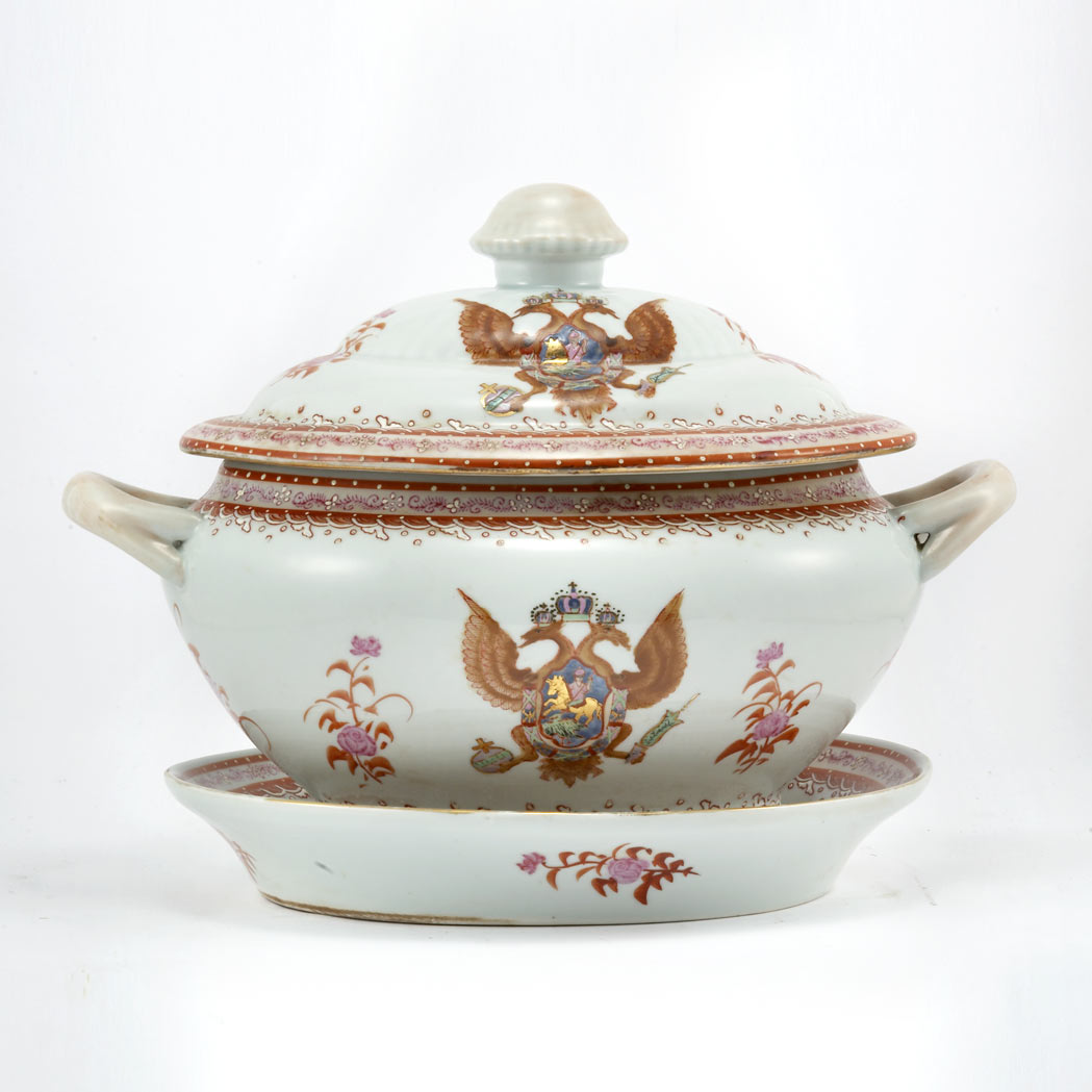 Appraisal: Chinese Export Porcelain Style Tureen and Underplate