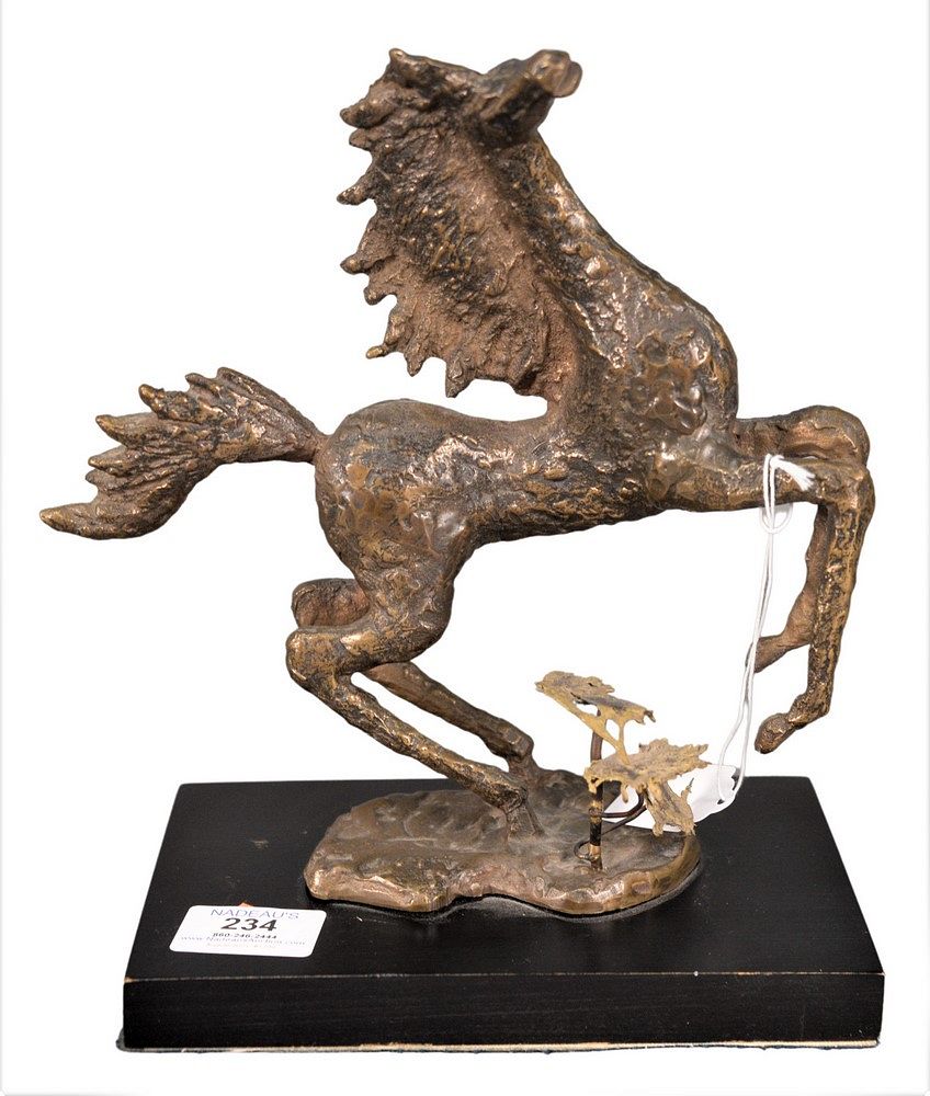 Appraisal: Bronze Sculpture of a Rearing Horse signed indistinctly on the