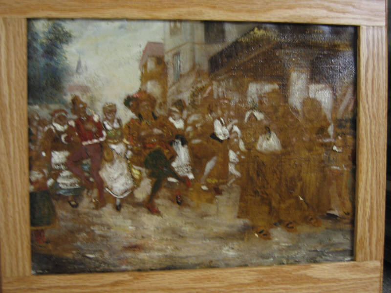 Appraisal: CONTINENTAL SCHOOL TH CENTURY Street festival oil on canvas unsigned