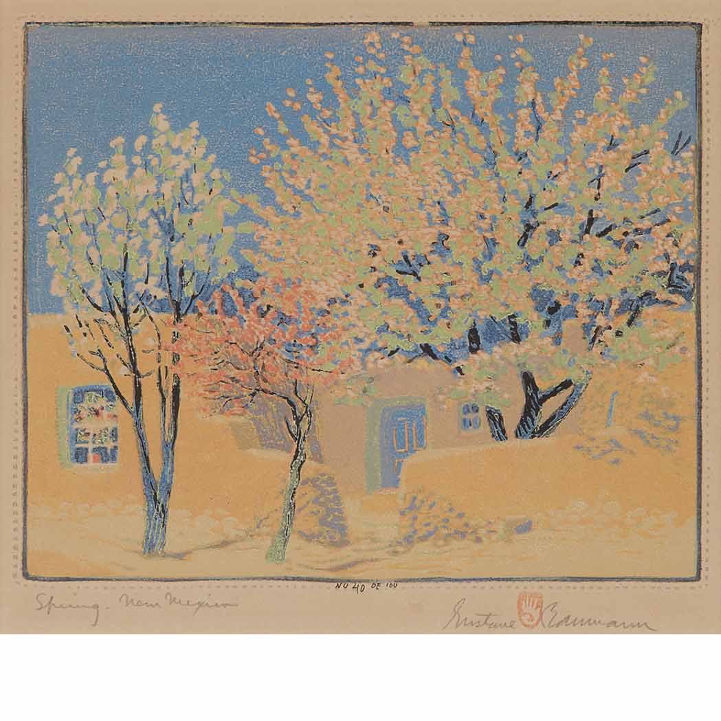 Appraisal: Gustave Baumann SPRING NEW MEXICO Color woodcut signed titled and