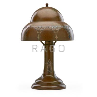 Appraisal: HEINTZ Sterling on bronze table lamp with classical group and