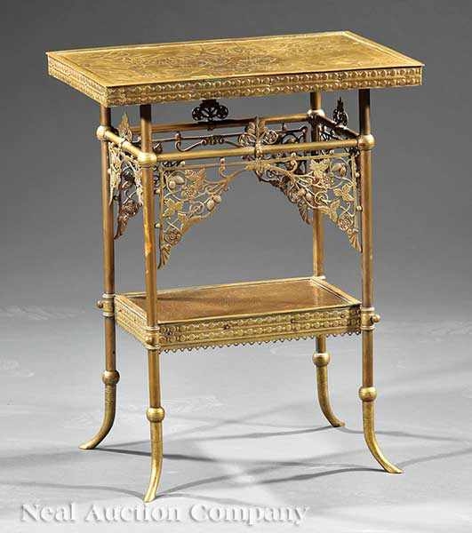 Appraisal: An American Aesthetic Movement Brass Table attributed to Charles Parker