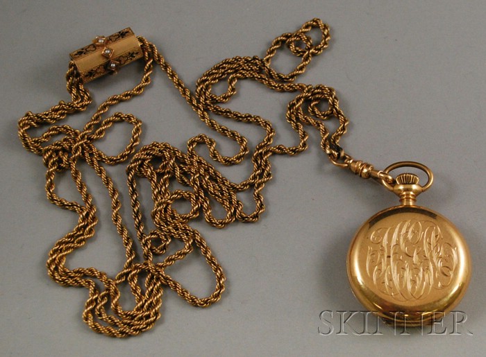 Appraisal: Antique kt Gold Hunting Case Waltham Pocket Watch -jewel movement