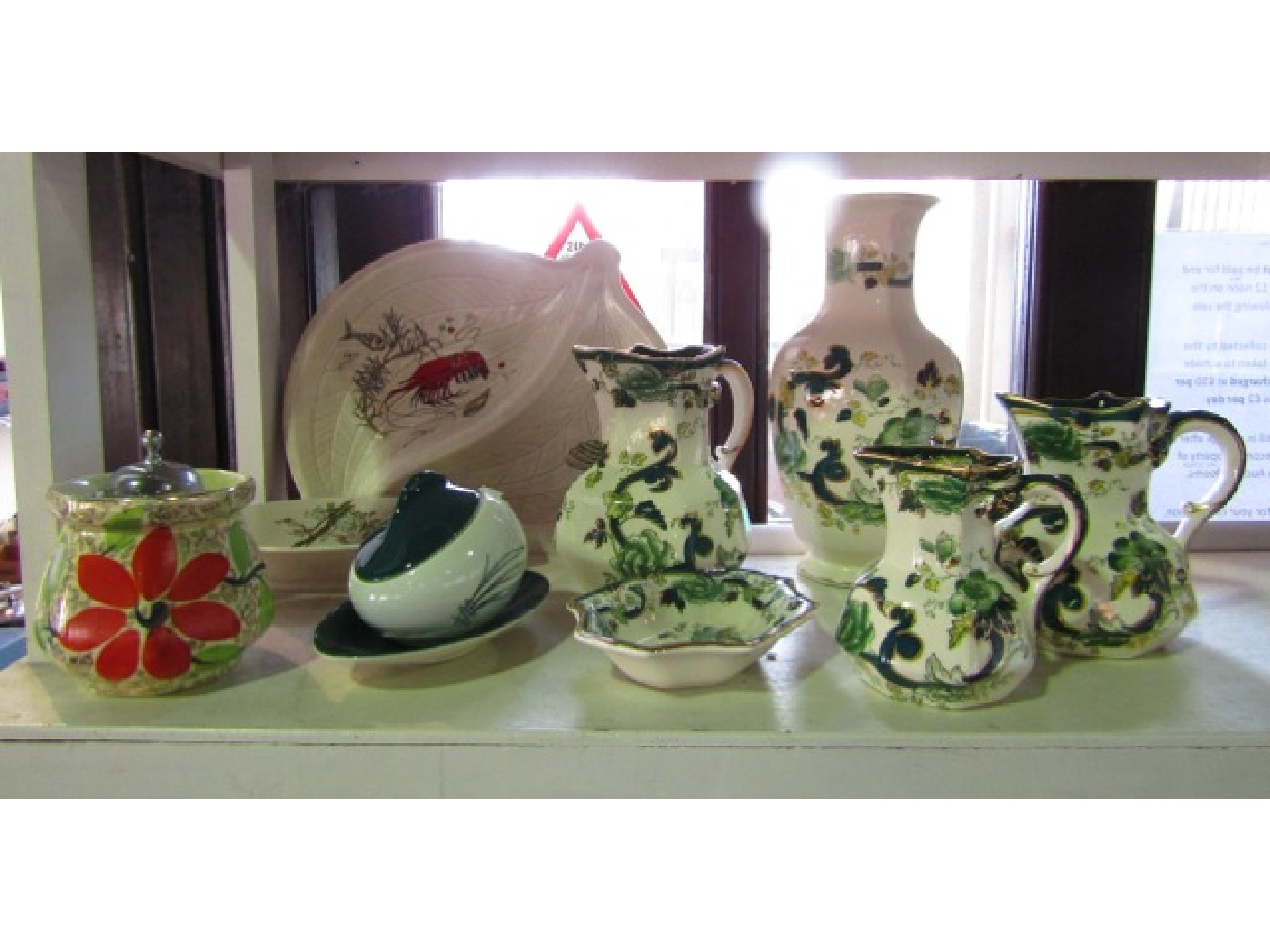 Appraisal: A collection of Mason Ironstone Green Chartreuse pattern wares comprising