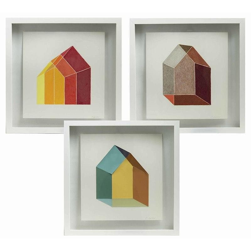 Appraisal: Three Drawings Carol Lawton Three framed colored pencil on paper