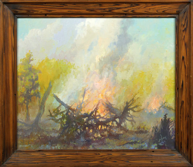 Appraisal: Don Wright American Louisiana - Louisiana Bonfire oil on canvas