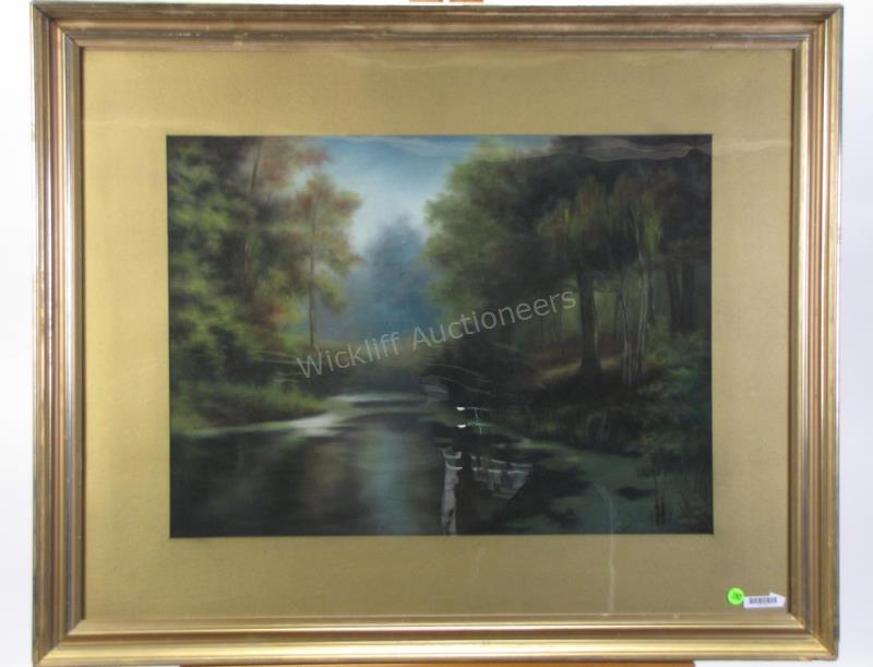 Appraisal: L Smith Unknown x Pastel signed lower right Moonlight Marsh