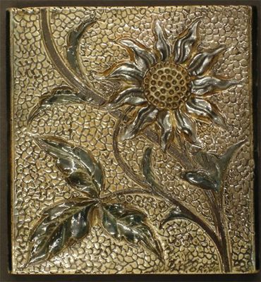 Appraisal: A Martin Brothers stoneware tile moulded in low relief with