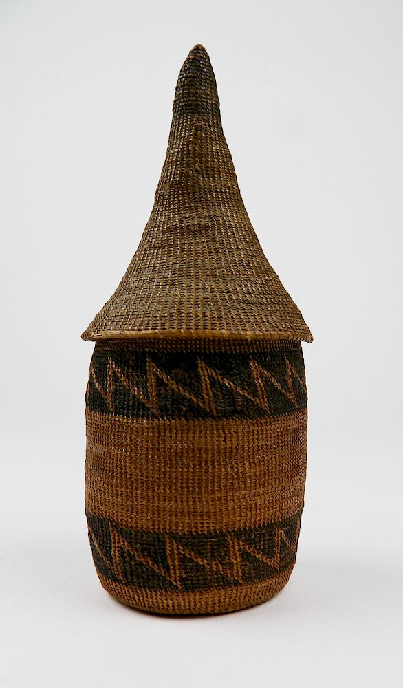 Appraisal: Tutsi basket Tutsi basket Tiny tightly woven baskets were created