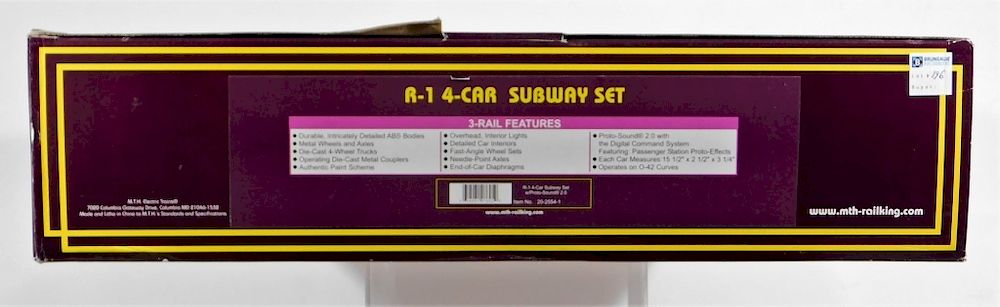 Appraisal: MTH R- Car Subway Electric Model Train Set United States