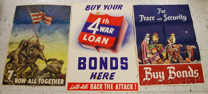 Appraisal: Three WWII Posters Linn Ball For Peace and Security C