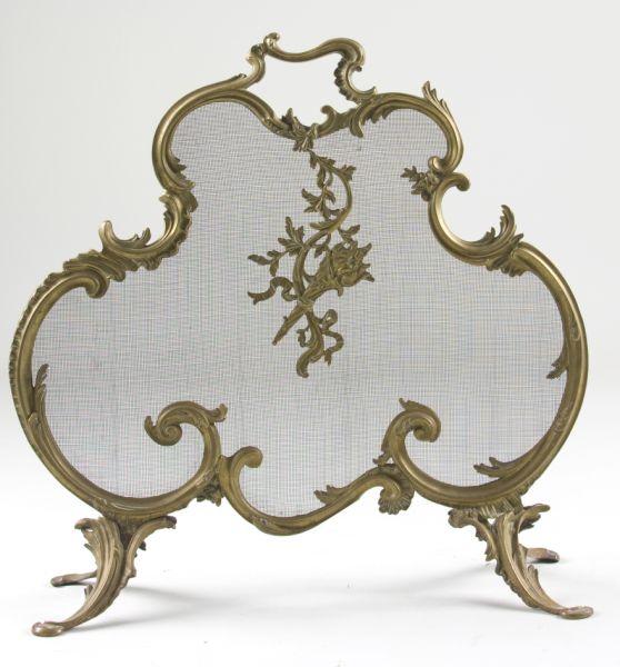 Appraisal: Louis XV Style Rococo Gilt Metal Fire Screen probably late