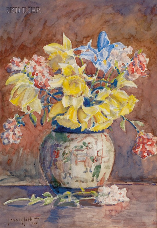 Appraisal: Florence W Snyder American th Century Two Still Lifes Daffodils