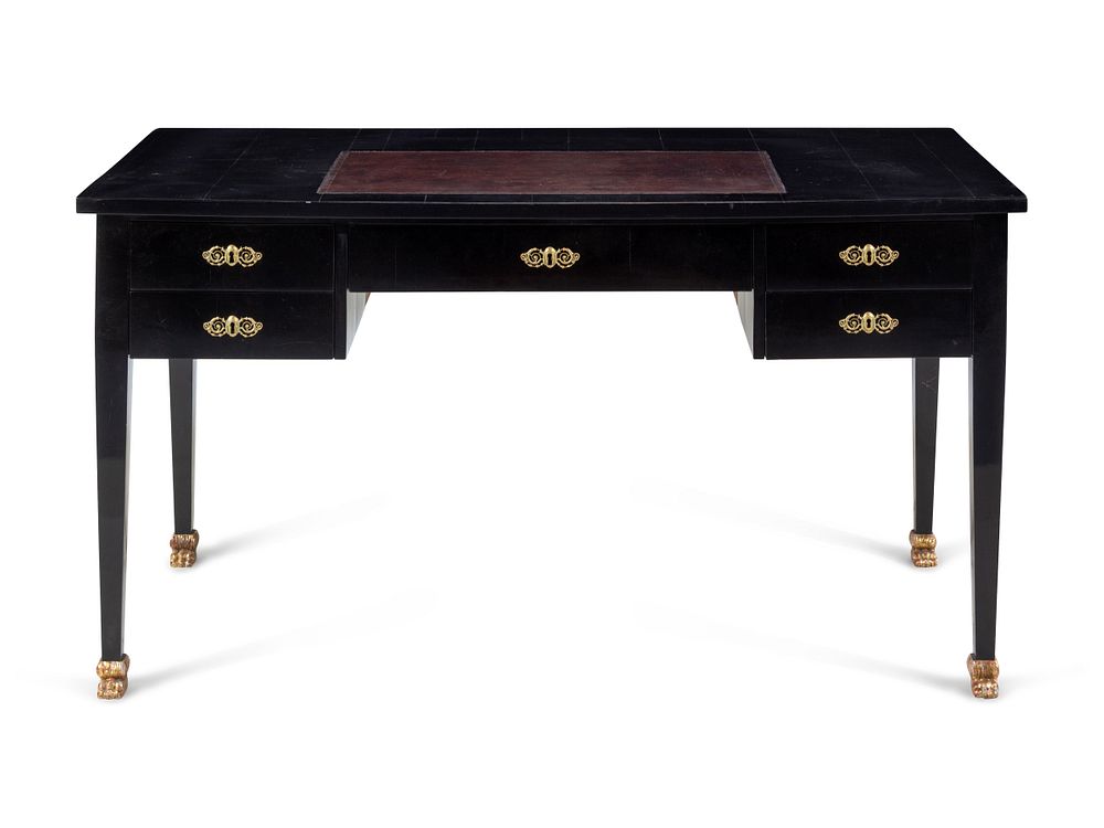 Appraisal: A Directoire Black-Painted Bureau Plat A Directoire Black-Painted Bureau Plat