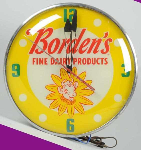 Appraisal: s Borden's Light Up Clock Lights up but does not