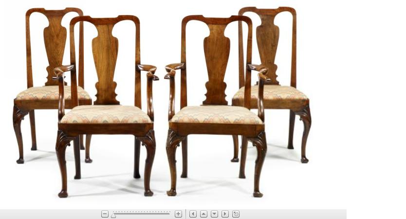 Appraisal: Set of Four Queen Anne walnut chairsComprising two armchairs and