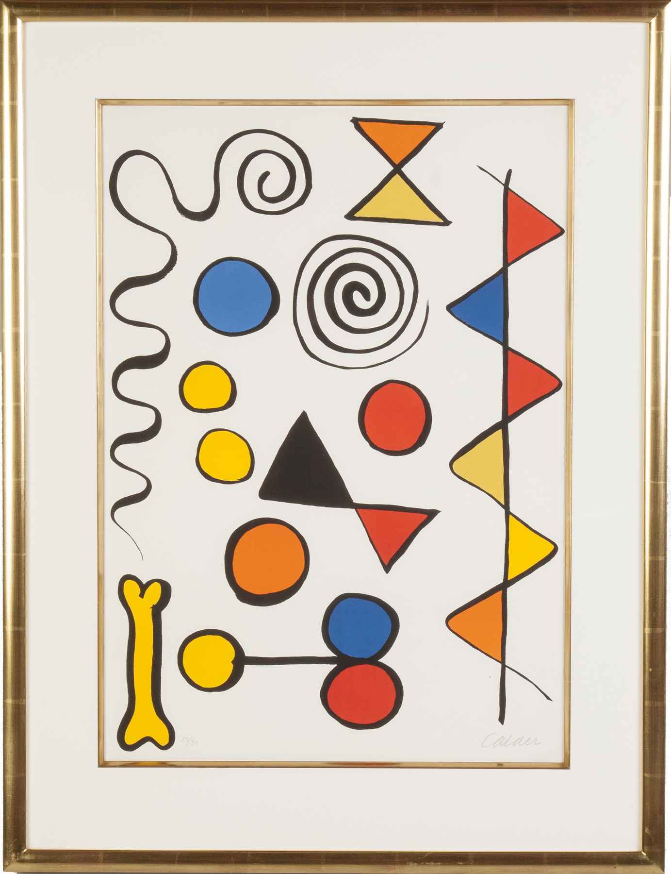 Appraisal: Alexander Calder American - Composition with dog bone Sgn in