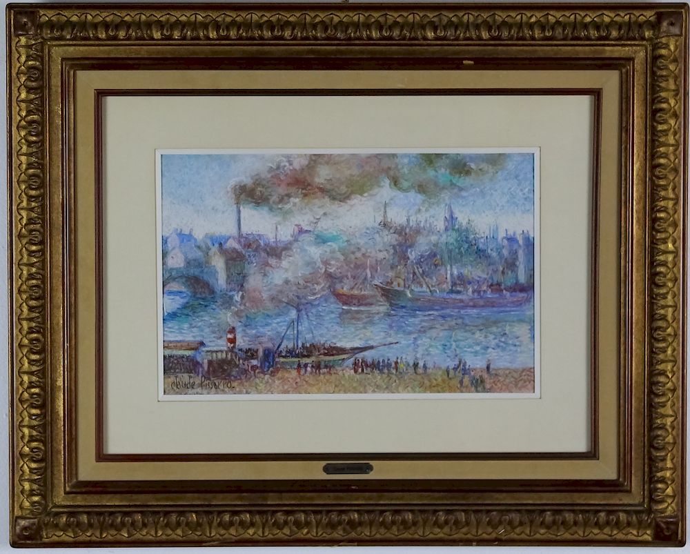 Appraisal: Claude Pissarro b Landscape Pastel Painting Guaranteed Authentic Hughes Claude