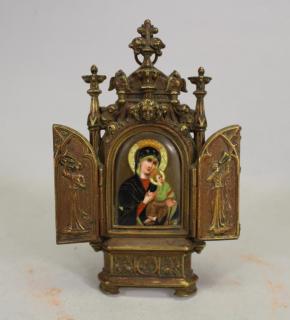 Appraisal: Fine Antique Russian Traveling Icon Fine Antique Russian Traveling Icon