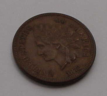 Appraisal: COIN Indian Cent XF details but some reverse glue residue