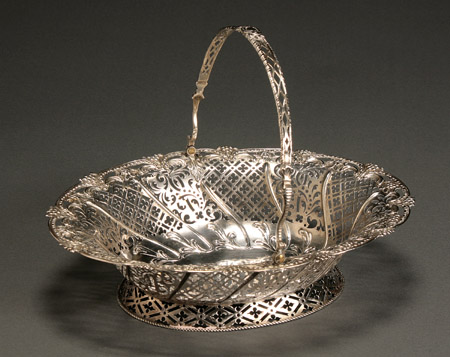 Appraisal: George III Silver Reticulated Cake Basket Edward Aldrige London The