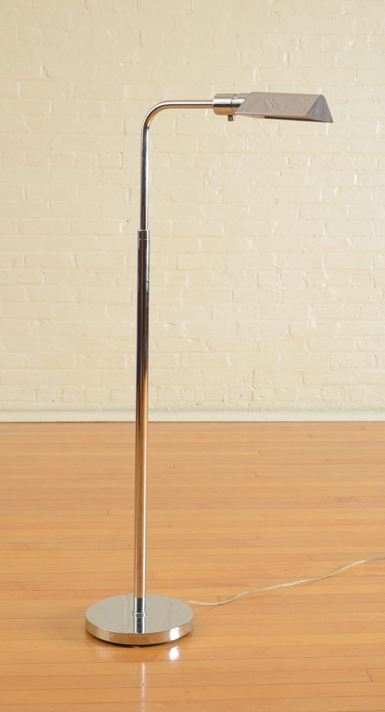 Appraisal: MODERN CHROME FLOOR LAMP Unmarked x in Estimate -