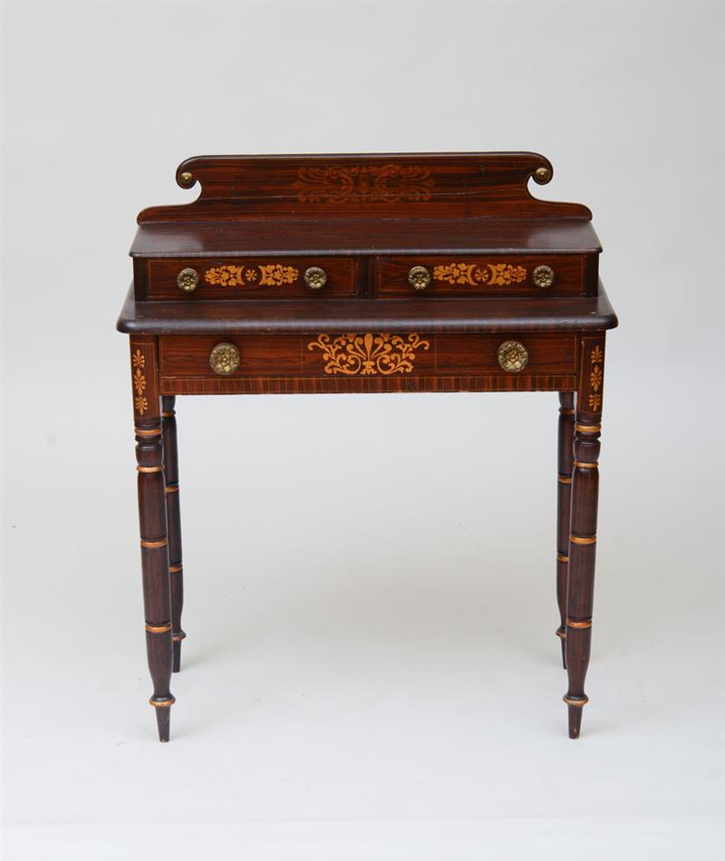 Appraisal: LATE FEDERAL FAUX-GRAINED WRITING TABLE x x in Provenance Montgomery