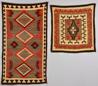 Appraisal: Navajo Weavings w Red Highlights st item Navajo weaving or