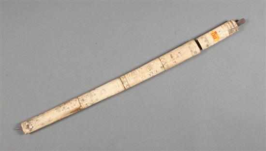 Appraisal: Japanese votive sword with carved and stained bone grip and