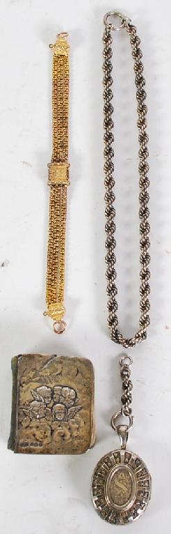 Appraisal: LATE VICTORIAN GILT METAL FANCY ALBERT WATCH CHAIN formed of