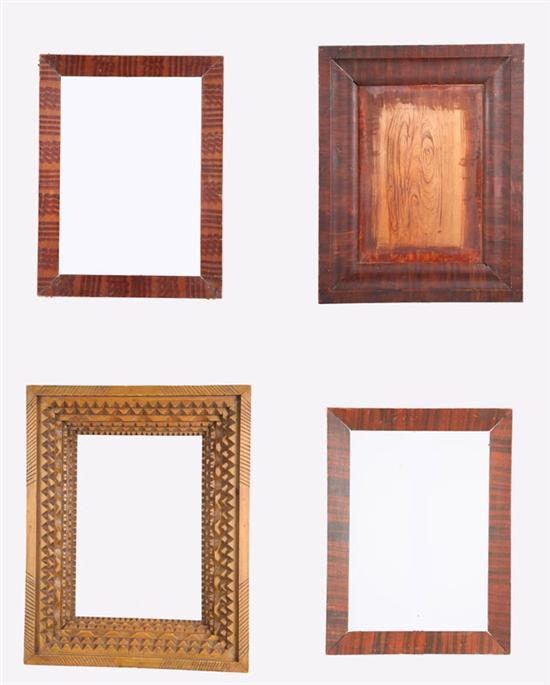 Appraisal: FOUR FRAMES American th century Three grain painted two of