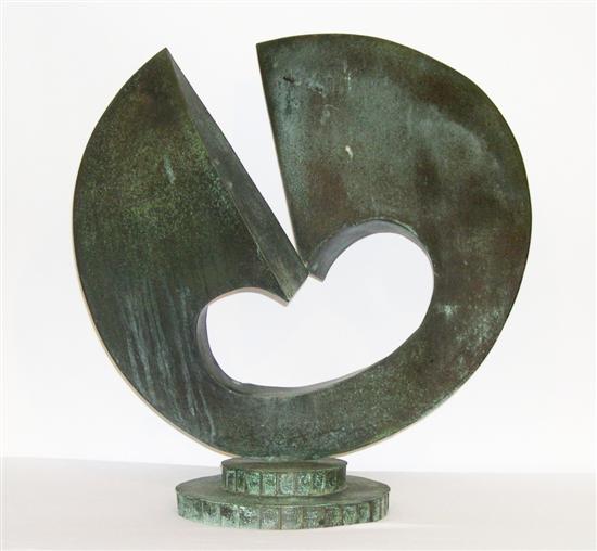 Appraisal: Homer Gunn American - sheet bronze sculpture abstract spiral form