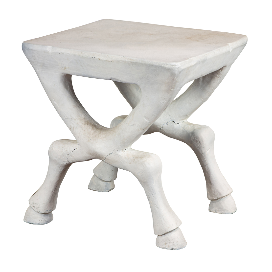 Appraisal: John Dickinson X-Leg Table USA circa plaster painted plaster h