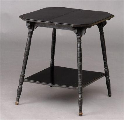 Appraisal: AESTHETIC MOVEMENT EBONIZED OCCASIONAL TABLE The rectangular molded top with