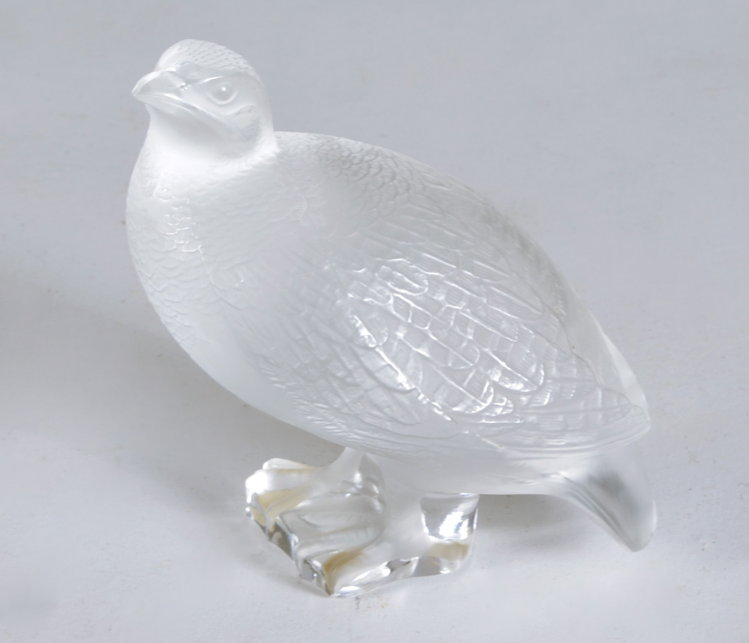 Appraisal: LALIQUE CRYSTAL QUAIL FIGURE Signed Lalique France Length ConditionUndamaged